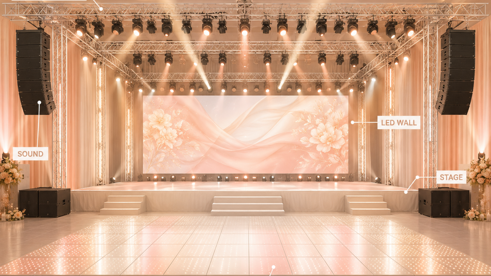 Peacock and floral wedding decor concept