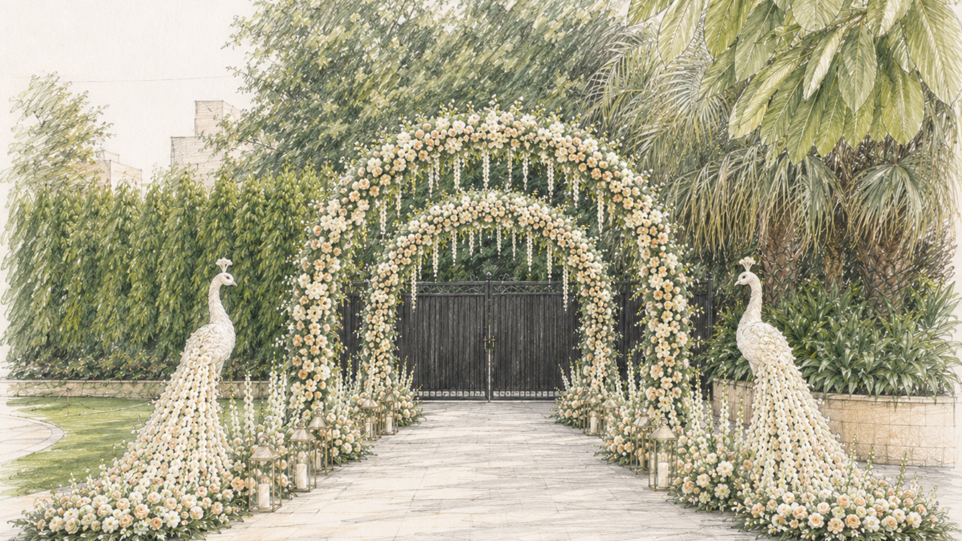 Wedding ceremony special effects and filming